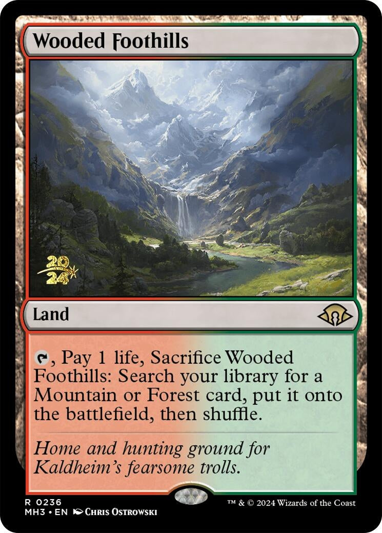 Image for Wooded Foothills (236) [Prerelease Cards] - Magic: The Gathering