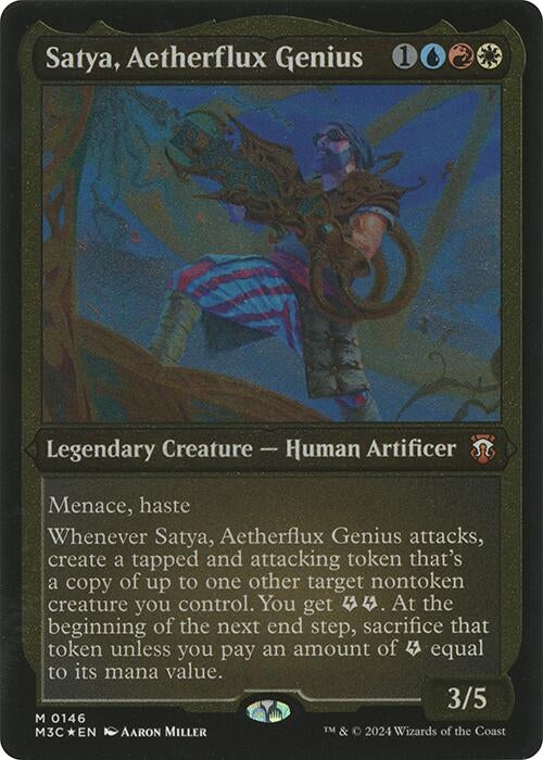 Image for Satya, Aetherflux Genius (Display Commander) - Thick Stock (146) [Modern Horizons 3] - Magic: The Gathering
