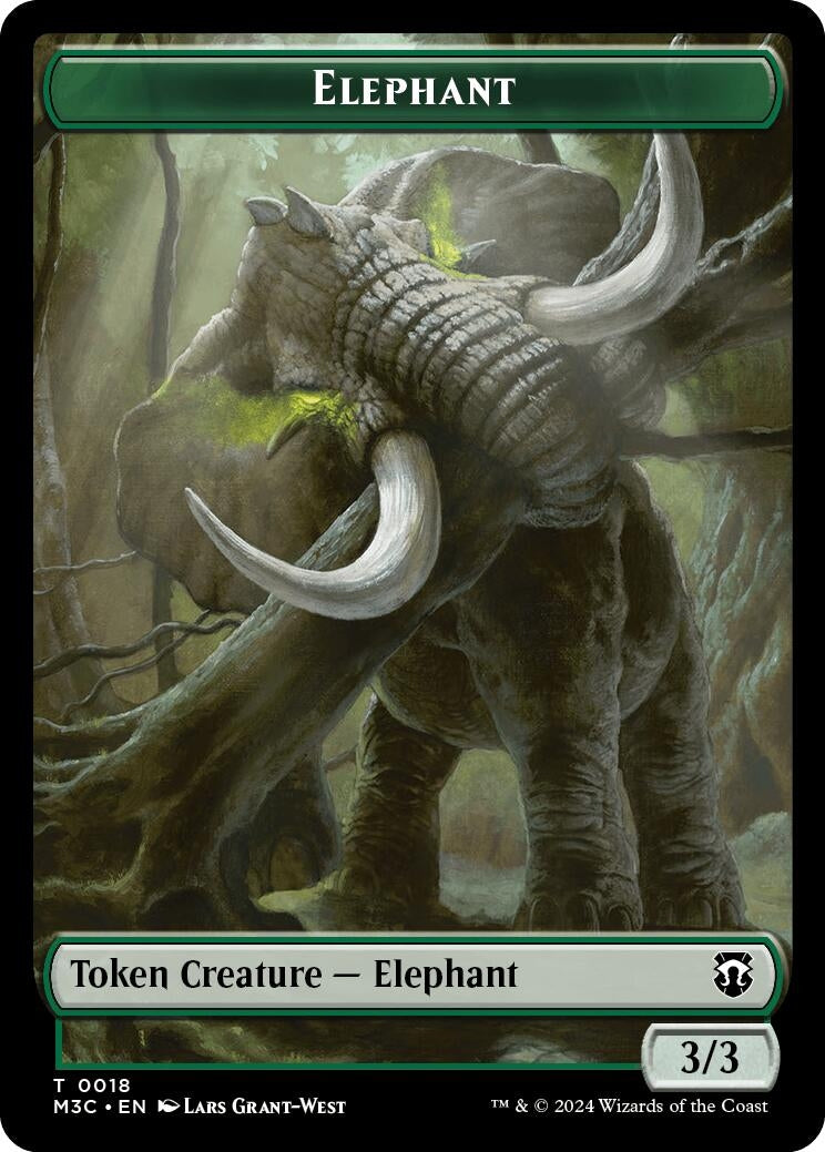 Image for Elephant // Zombie Double-Sided Token (18 // 21) [Modern Horizons 3] - Magic: The Gathering