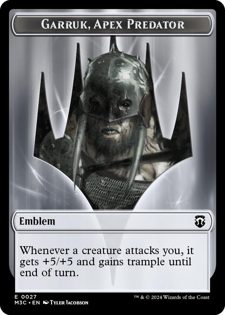 Image for Emblem - Garruk, Apex Predator // Saproling Double-Sided Token (27 // 21) [Modern Horizons 3] - Magic: The Gathering