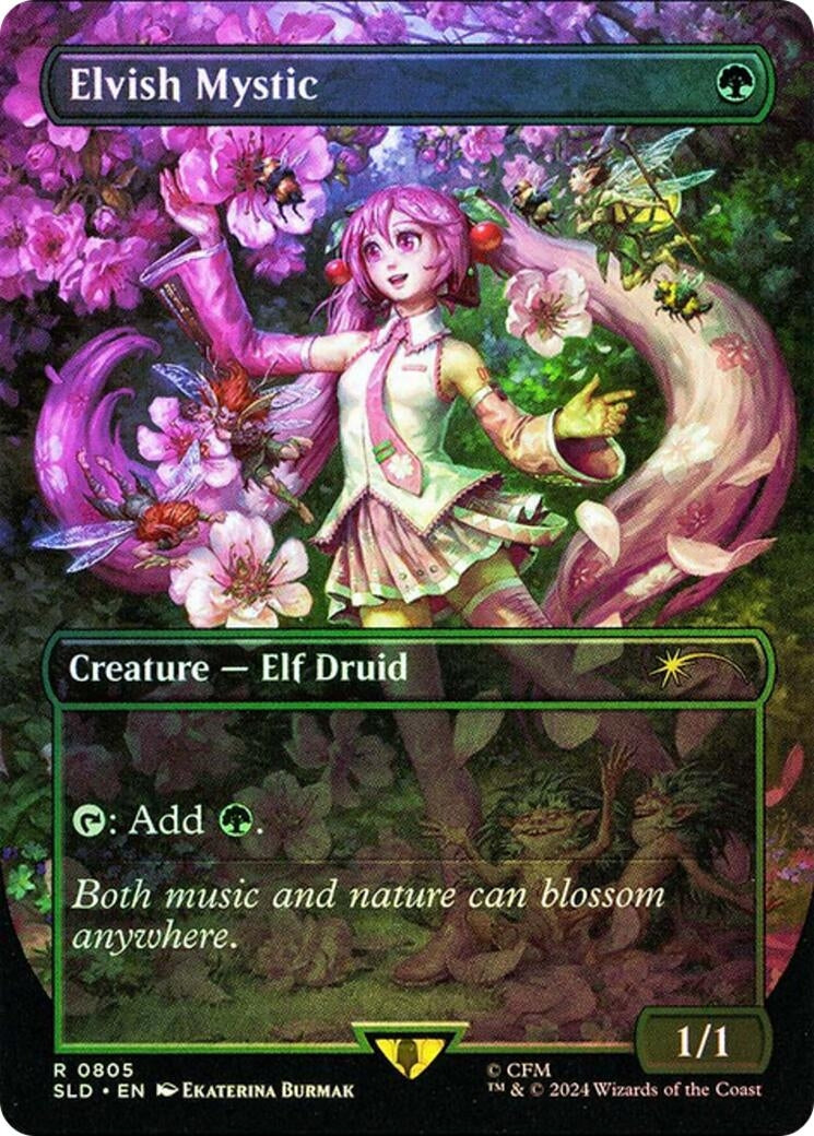 Image for Elvish Mystic (0805) (Rainbow Foil) (805) [Secret Lair Drop Series] - Magic: The Gathering