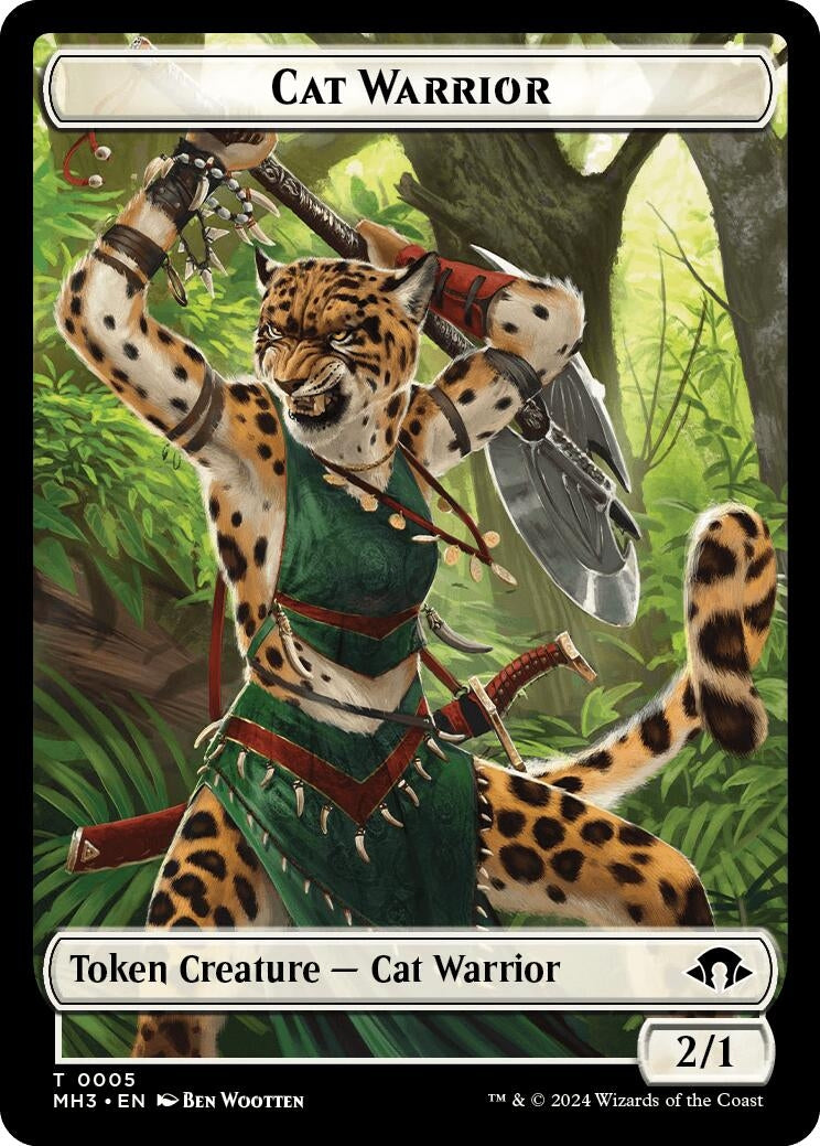 Image for Cat Warrior Token (5) [Modern Horizons 3] - Magic: The Gathering