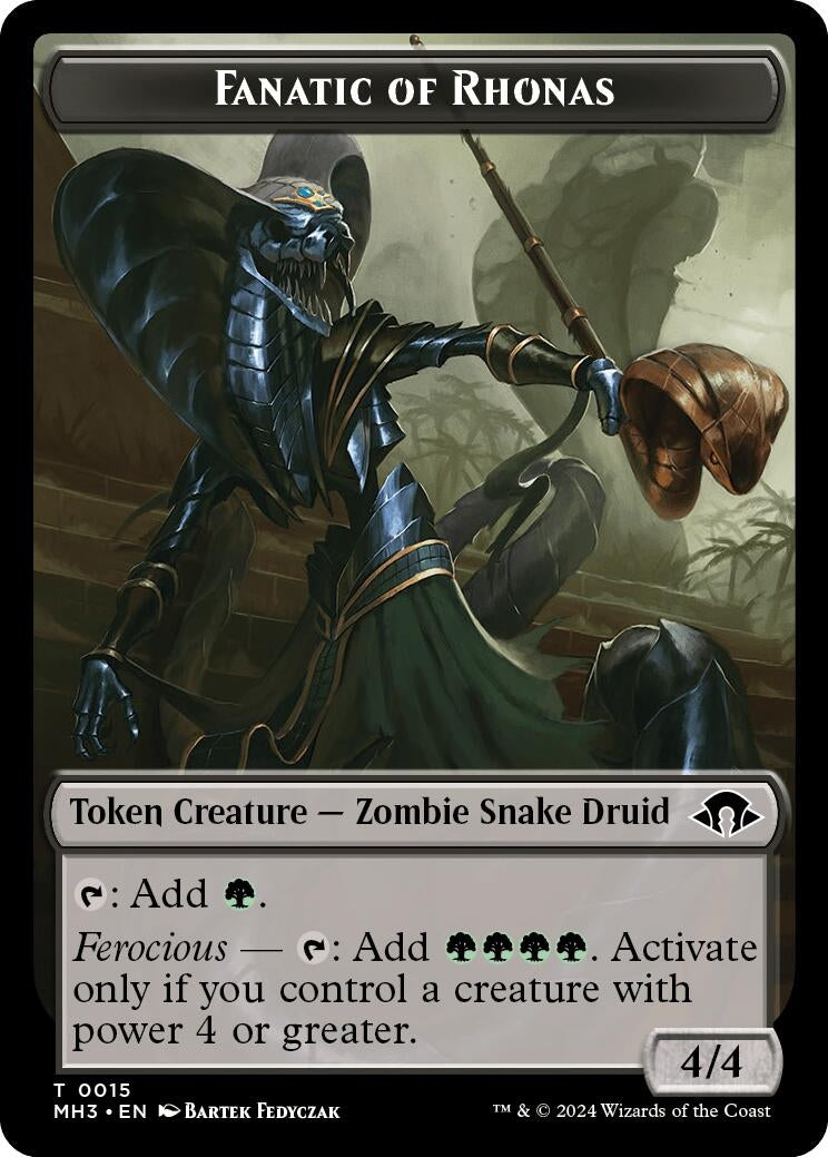 Image for Fanatic of Rhonas // Energy Reserve Double-Sided Token (15 // 36) [Modern Horizons 3] - Magic: The Gathering