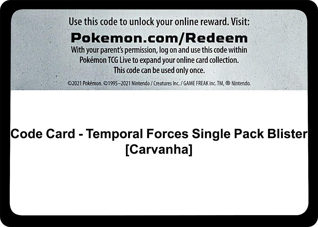Image for Code Card - Temporal Forces Single Pack Blister [Carvanha] [SV05: Temporal Forces] - Pokemon