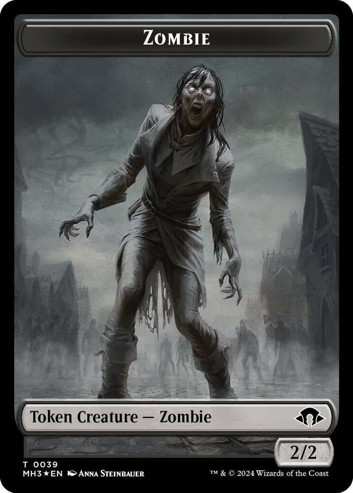 Image for Zombie (Ripple Foil) // Insect (0027) Double-Sided Token (39 // 27) [Modern Horizons 3] - Magic: The Gathering
