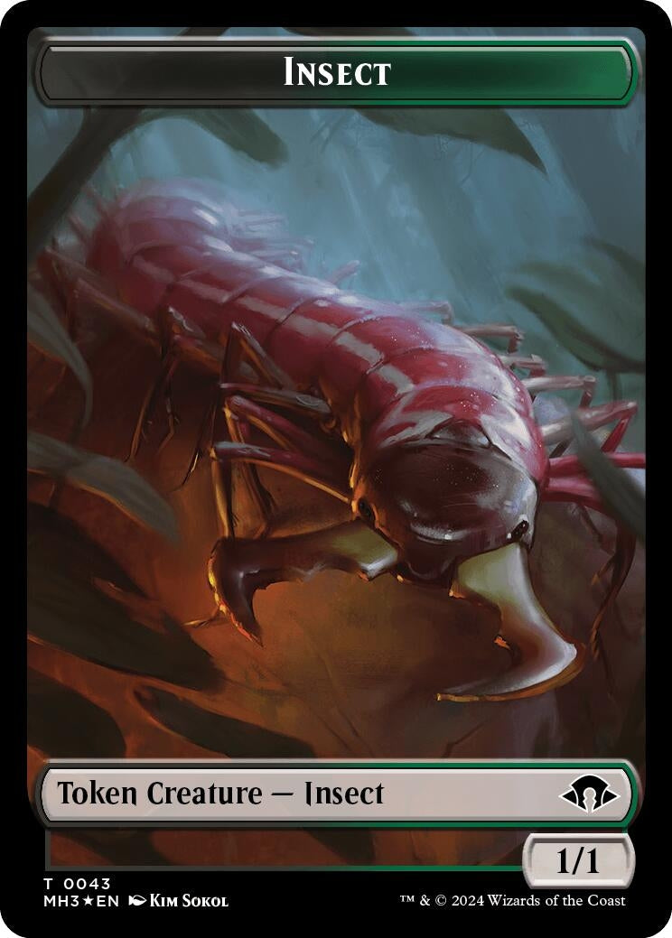Image for Insect (0043) (Ripple Foil) // Zombie Double-Sided Token (43 // 21) [Modern Horizons 3] - Magic: The Gathering