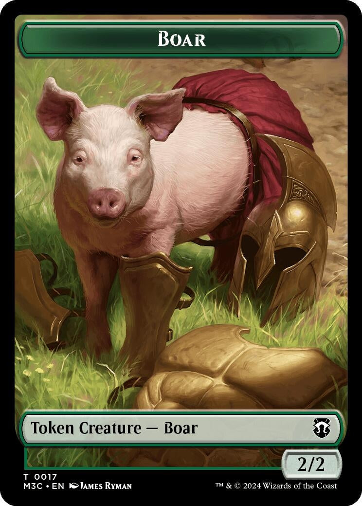 Image for Boar (Ripple Foil) // Forest Dryad Double-Sided Token (17 // 19) [Modern Horizons 3] - Magic: The Gathering