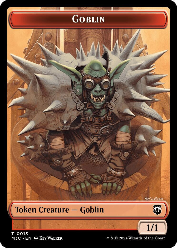 Goblin (Ripple Foil) // Tarmogoyf Double-Sided Token (13 // 22) [Commander: Modern Horizons 3 Tokens]