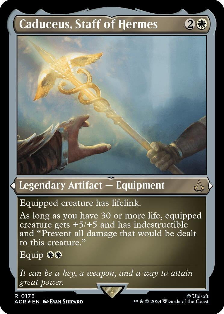 Image for Caduceus, Staff of Hermes (Foil Etched) (173) [Universes Beyond: Assassin's Creed] - Magic: The Gathering