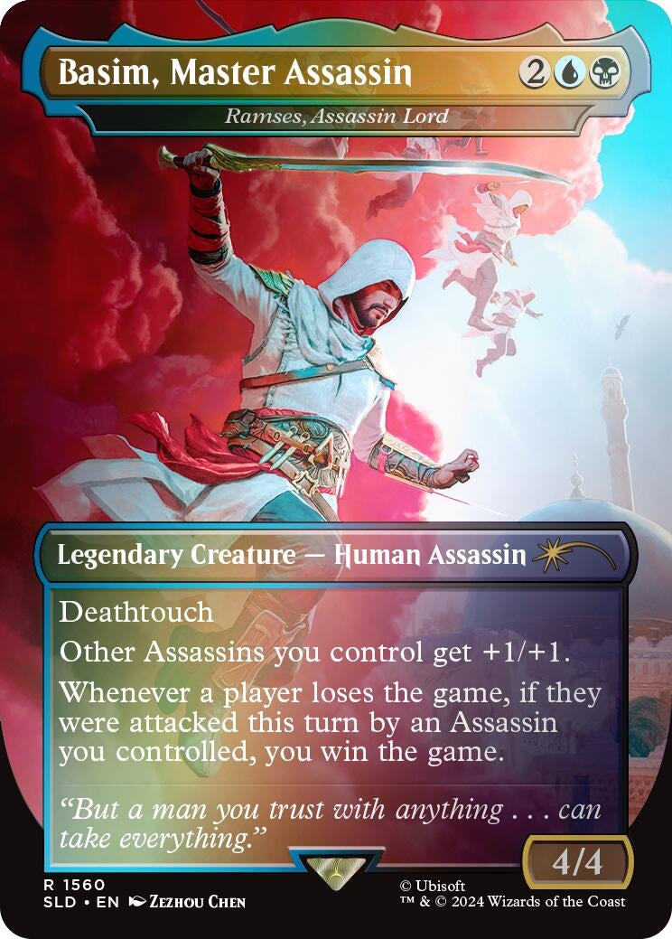 Image for Basim, Master Assassin - Ramses, Assassin Lord (Rainbow Foil) (1560) [Secret Lair Drop Series] - Magic: The Gathering