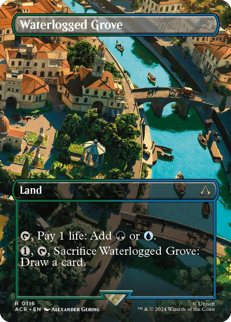 Image for Waterlogged Grove (Borderless) (116) [Universes Beyond: Assassin's Creed] - Magic: The Gathering