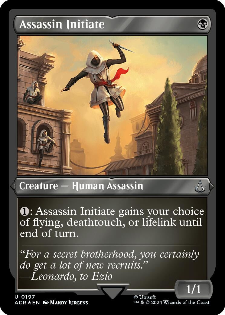 Image for Assassin Initiate (Foil Etched) (197) [Universes Beyond: Assassin's Creed] - Magic: The Gathering