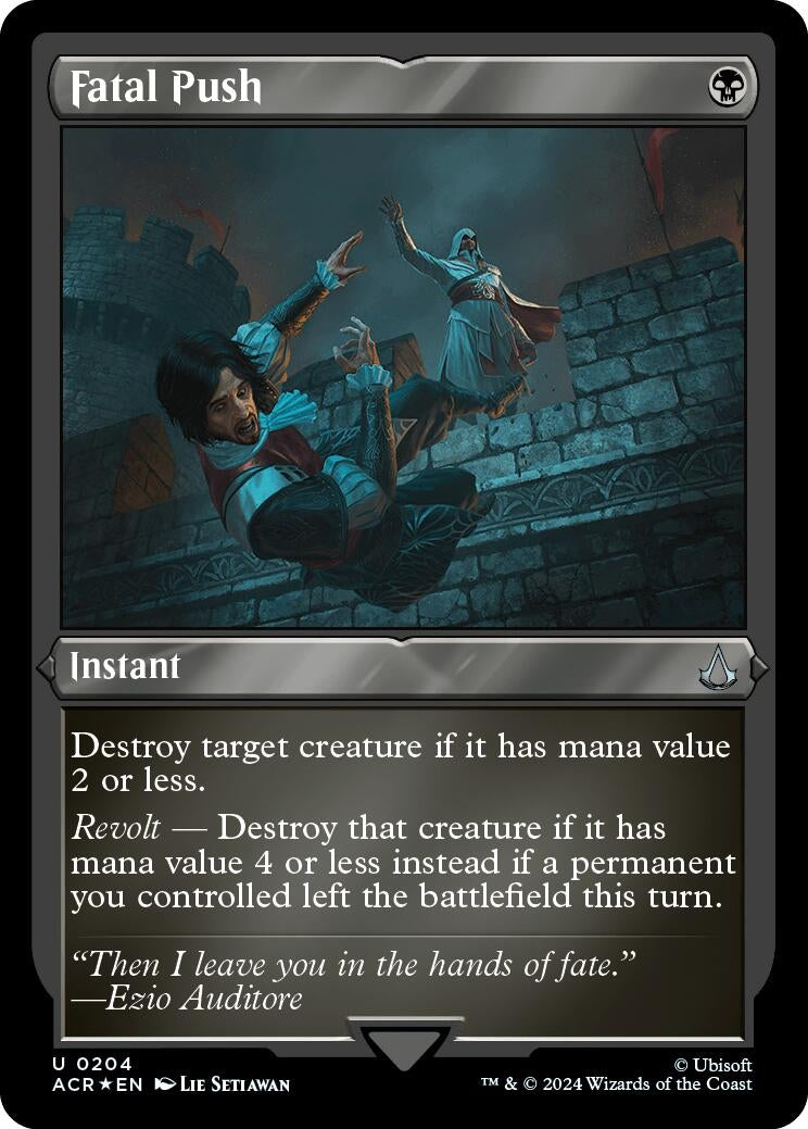 Image for Fatal Push (Foil Etched) (204) [Universes Beyond: Assassin's Creed] - Magic: The Gathering