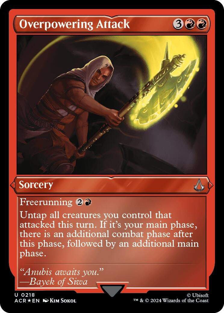 Image for Overpowering Attack (Foil Etched) (218) [Universes Beyond: Assassin's Creed] - Magic: The Gathering