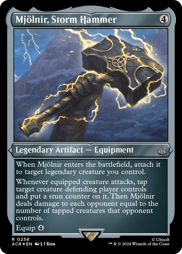 Image for Mjolnir, Storm Hammer (Foil Etched) (258) [Universes Beyond: Assassin's Creed] - Magic: The Gathering