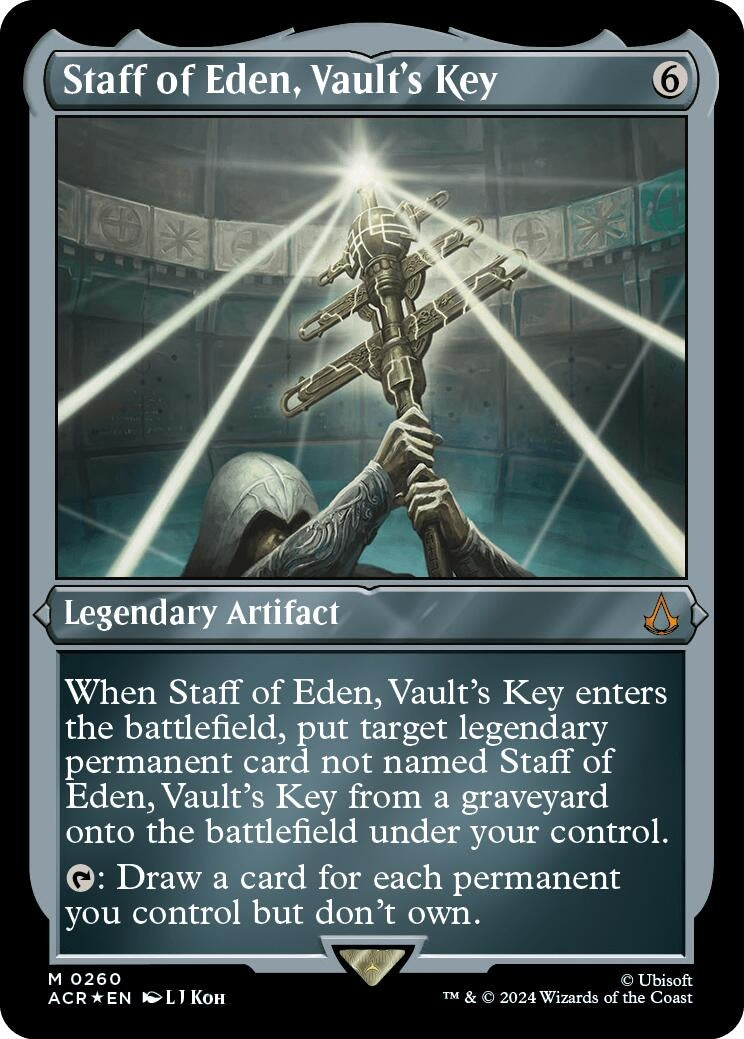 Image for Staff of Eden, Vault's Key (Foil Etched) (260) [Universes Beyond: Assassin's Creed] - Magic: The Gathering