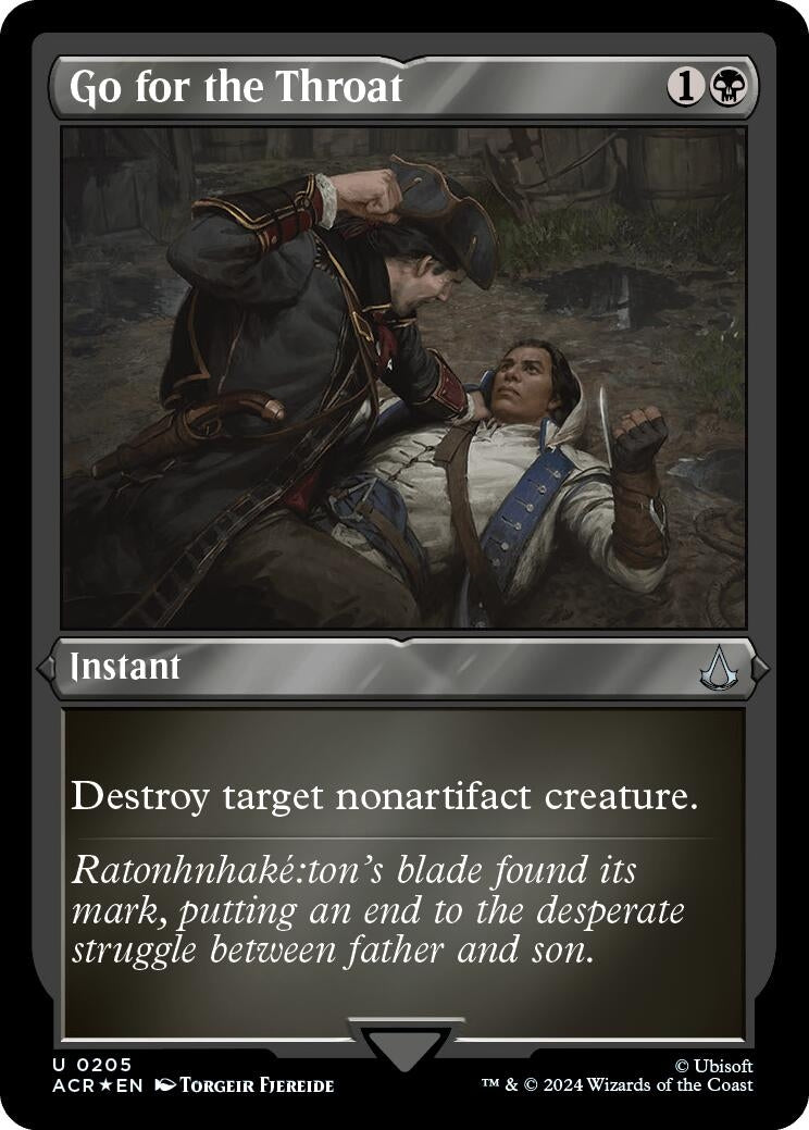 Image for Go for the Throat (Foil Etched) (205) [Universes Beyond: Assassin's Creed] - Magic: The Gathering