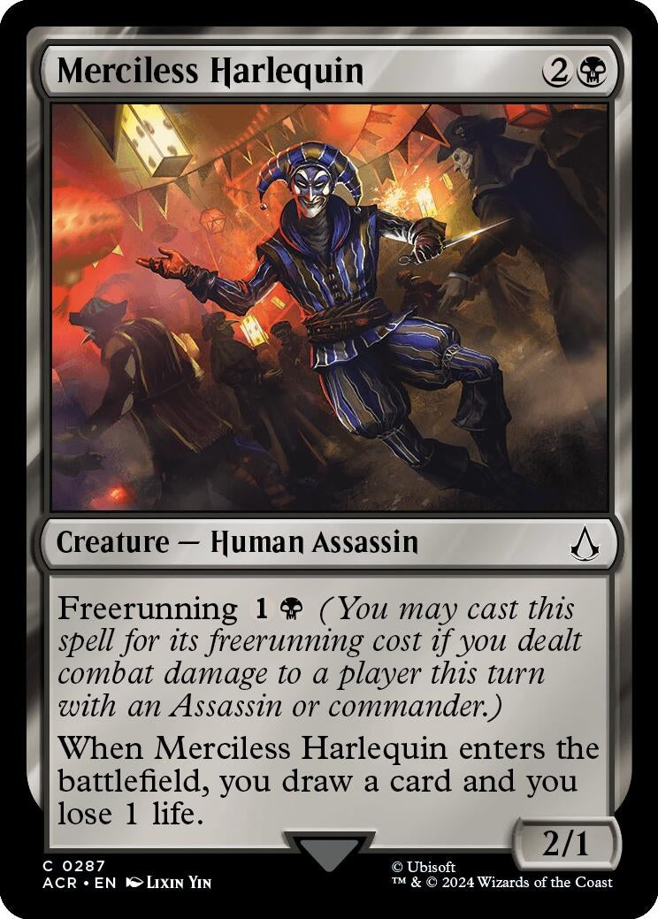 Image for Merciless Harlequin (287) [Universes Beyond: Assassin's Creed] - Magic: The Gathering