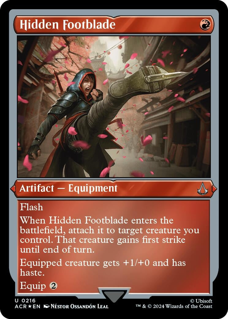 Image for Hidden Footblade (Foil Etched) (216) [Universes Beyond: Assassin's Creed] - Magic: The Gathering