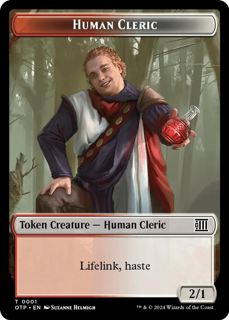 Image for Human Cleric // Plot Double-Sided Token (1 // 20) [Outlaws of Thunder Junction: Breaking News] - Magic: The Gathering
