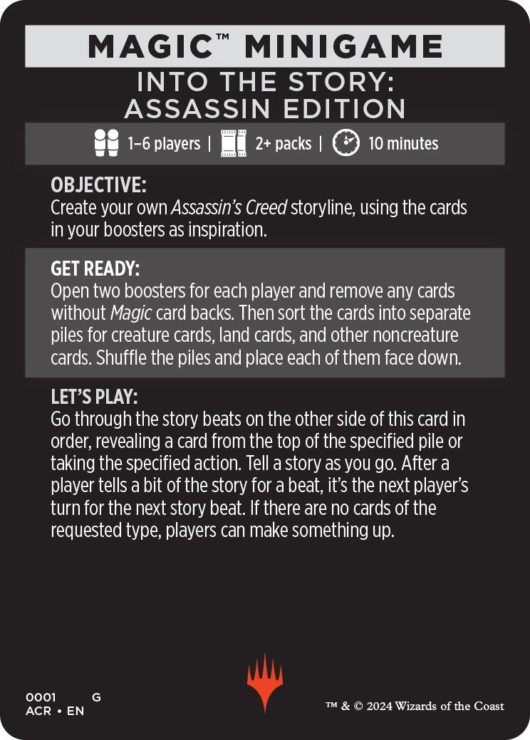 Image for Magic Minigame: Into The Story: Assassin Edition (1) [Universes Beyond: Assassin's Creed] - Magic: The Gathering