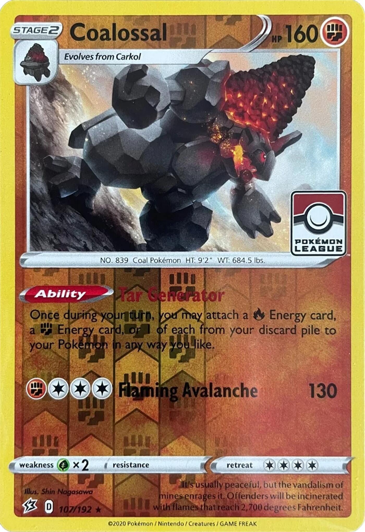 Image for Coalossal - 107/192 (League Promo) (107/192) [League & Championship Cards] - Pokemon