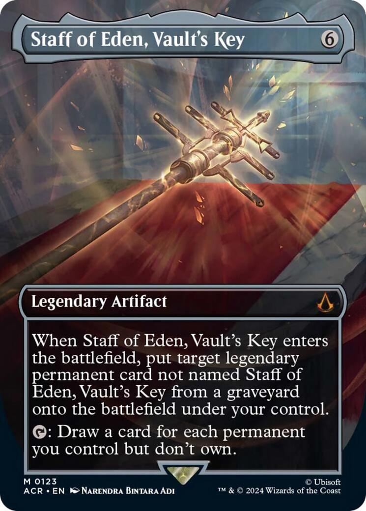 Image for Staff of Eden, Vault's Key (Borderless) (123) [Universes Beyond: Assassin's Creed] - Magic: The Gathering