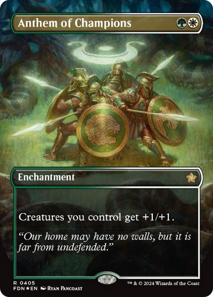Image for Anthem of Champions (Borderless) (Mana Foil) (405) [Foundations] - Magic: The Gathering