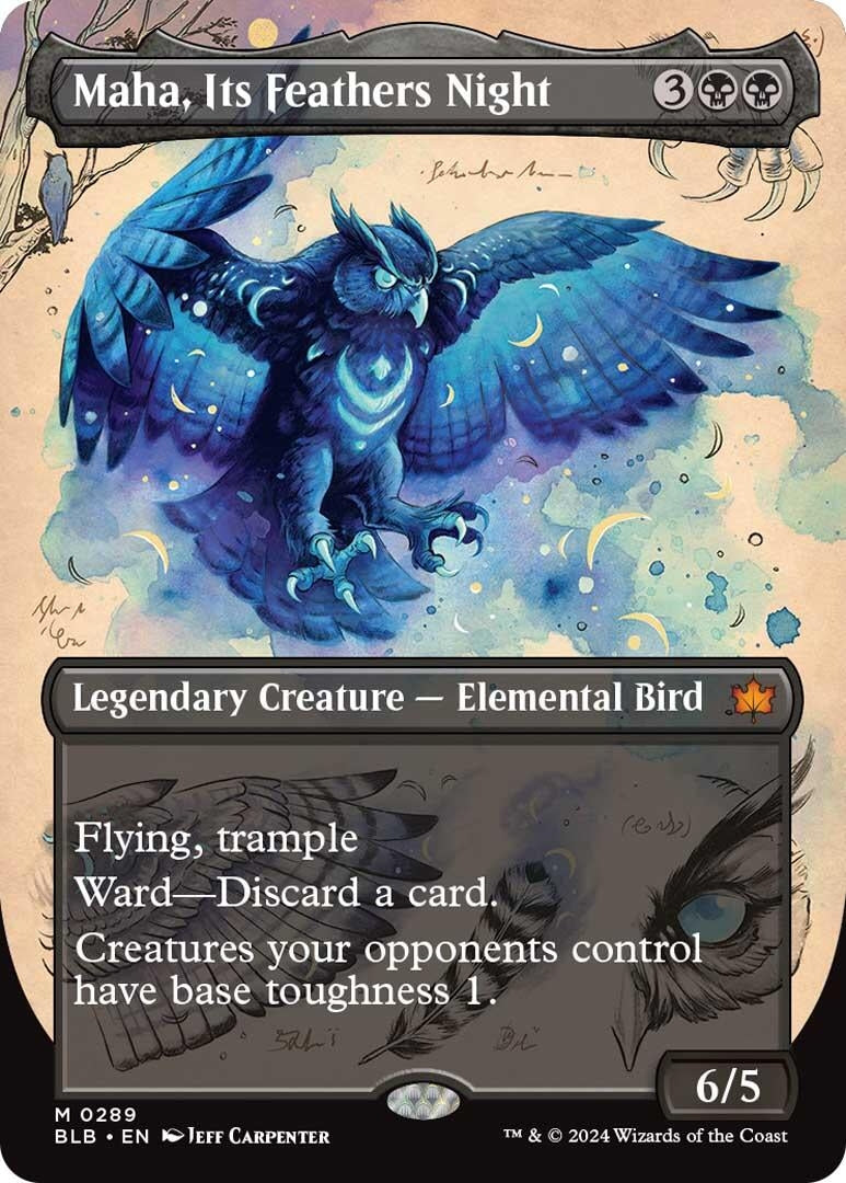 Image for Maha, Its Feathers Night (Borderless) (289) [Bloomburrow] - Magic: The Gathering