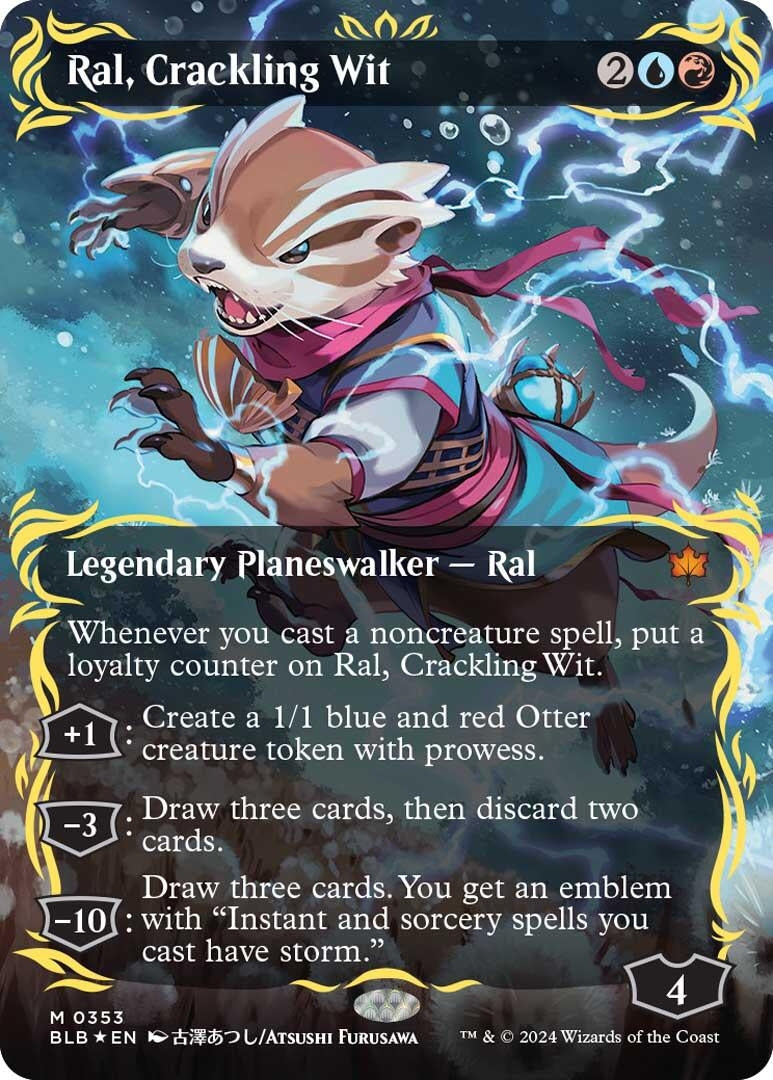 Image for Ral, Crackling Wit (Borderless) (Raised Foil) (353) [Bloomburrow] - Magic: The Gathering