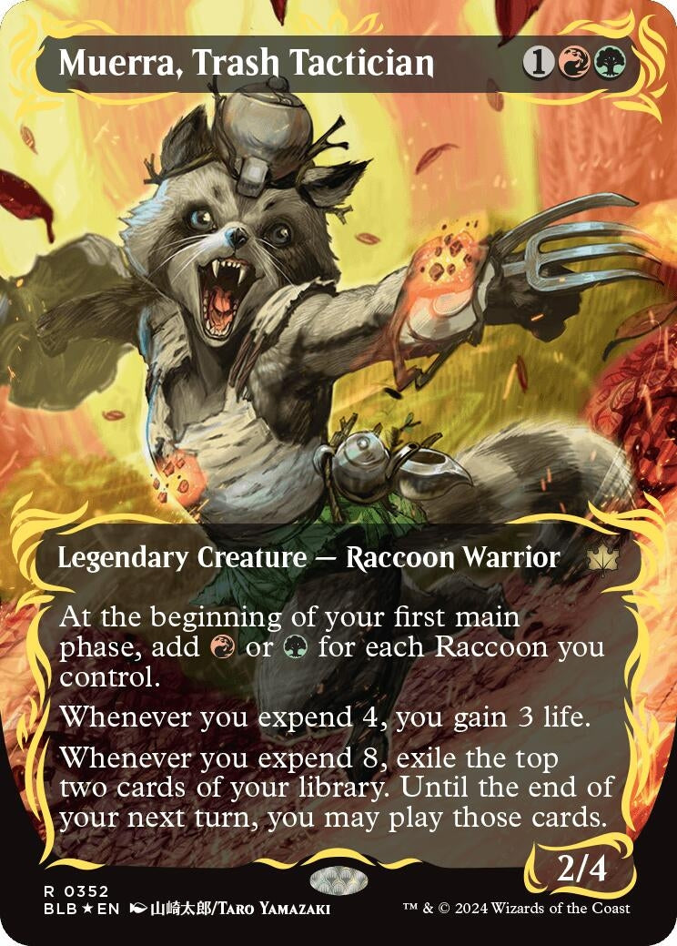 Image for Muerra, Trash Tactician (Borderless) (Raised Foil) (352) [Bloomburrow] - Magic: The Gathering