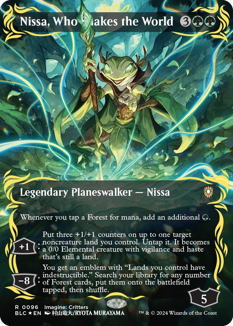 Image for Nissa, Who Shakes the World (Borderless) (Raised Foil) (96) [Bloomburrow] - Magic: The Gathering