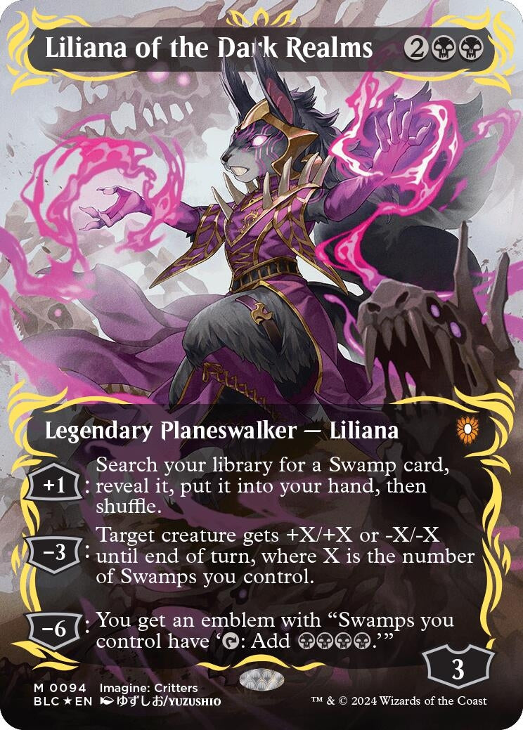 Image for Liliana of the Dark Realms (Borderless) (Raised Foil) (94) [Bloomburrow] - Magic: The Gathering