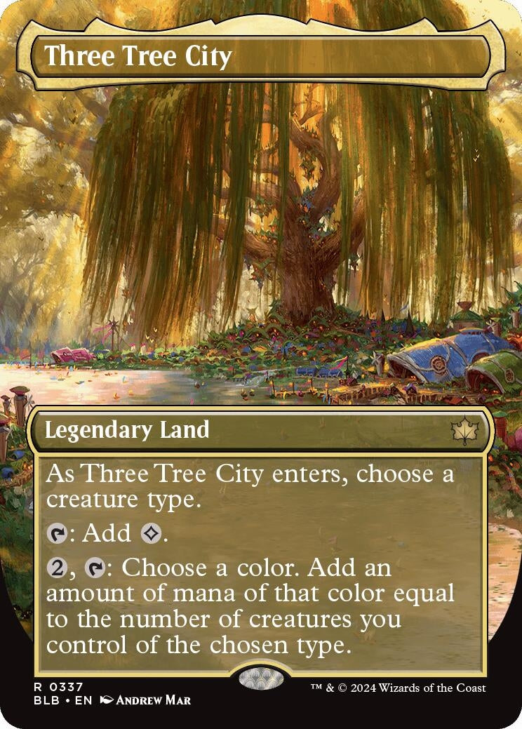 Image for Three Tree City (Borderless) (0337) (337) [Bloomburrow] - Magic: The Gathering