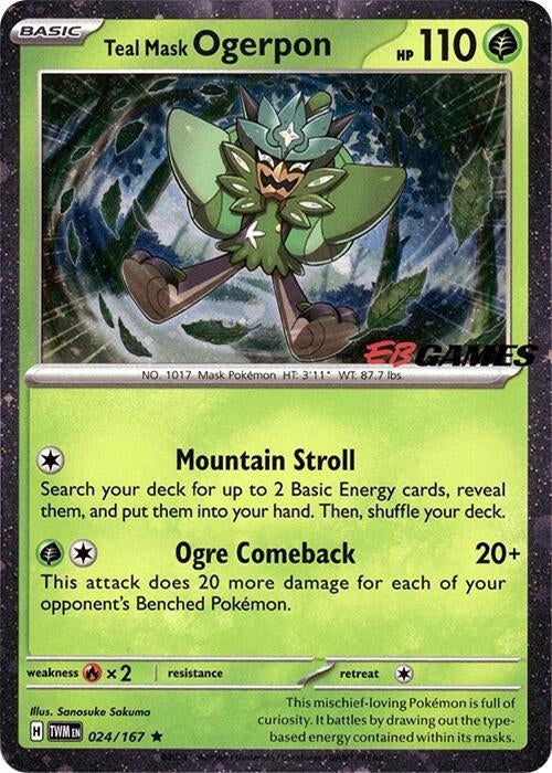 Image for Teal Mask Ogerpon (Cosmos Holo) (EB Games Exclusive) (024/167) [Miscellaneous Cards & Products] - Pokemon
