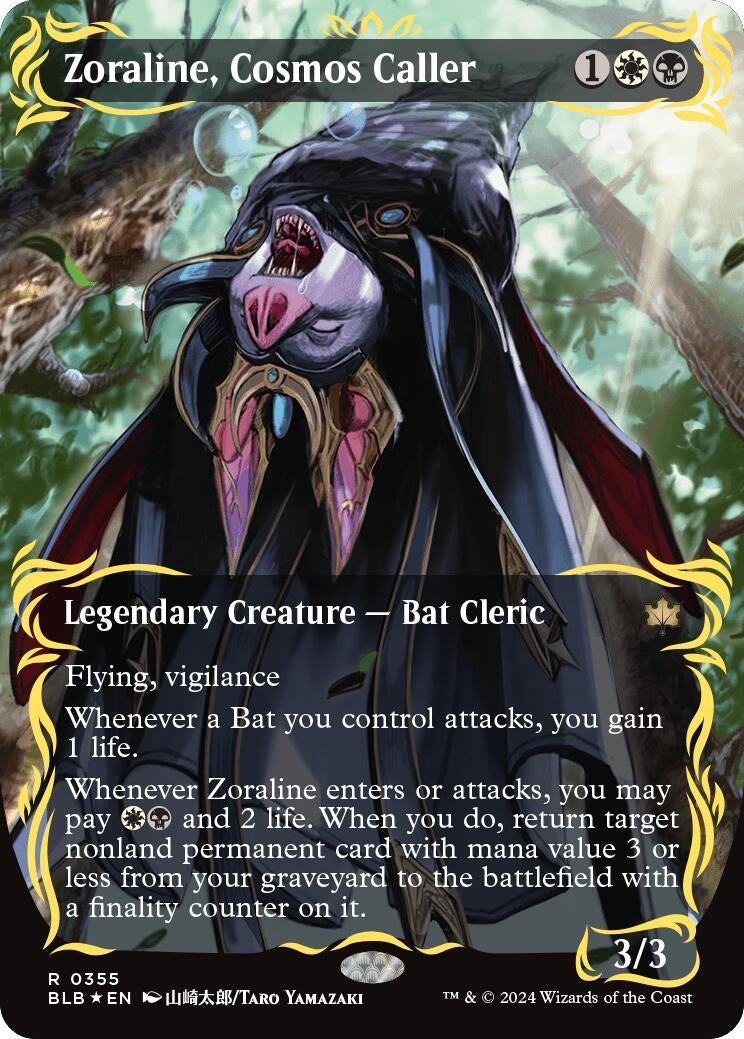 Image for Zoraline, Cosmos Caller (Borderless) (Raised Foil) (355) [Bloomburrow] - Magic: The Gathering