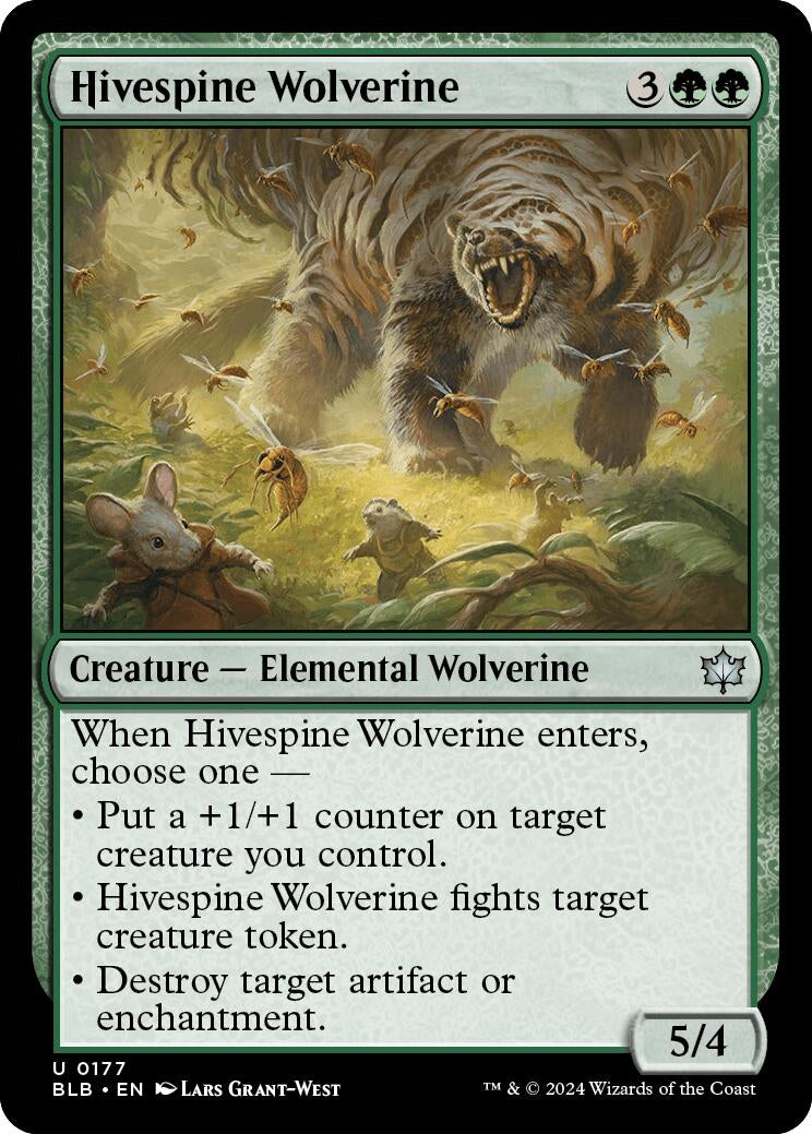 Image for Hivespine Wolverine (177) [Bloomburrow] - Magic: The Gathering