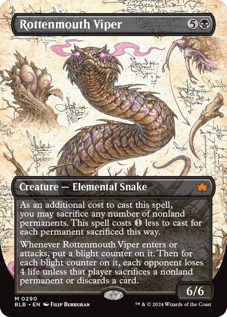 Image for Rottenmouth Viper (Borderless) (290) [Bloomburrow] - Magic: The Gathering