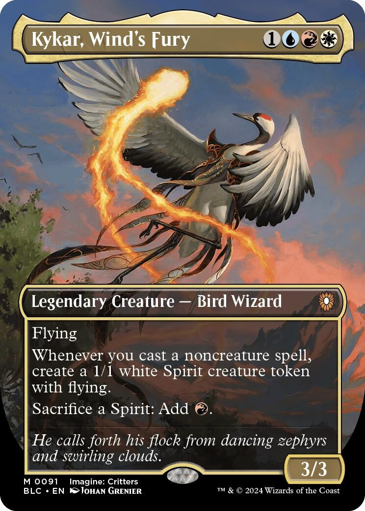 Image for Kykar, Wind's Fury (Borderless) (91) [Bloomburrow] - Magic: The Gathering