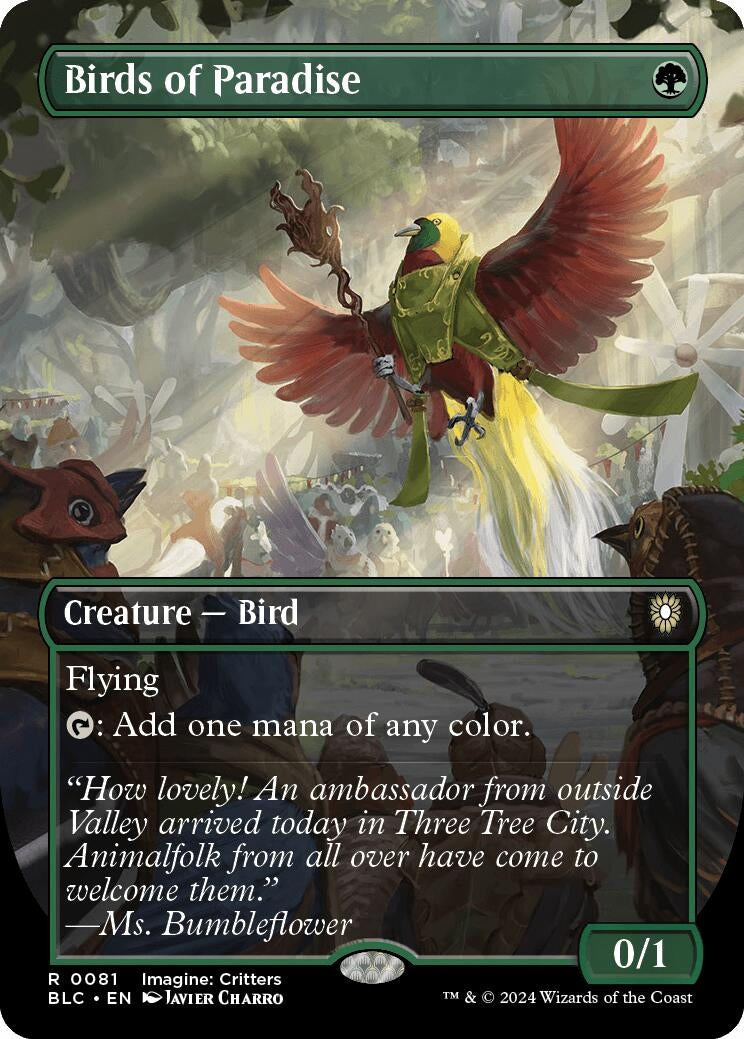 Image for Birds of Paradise (Borderless) (81) [Bloomburrow] - Magic: The Gathering