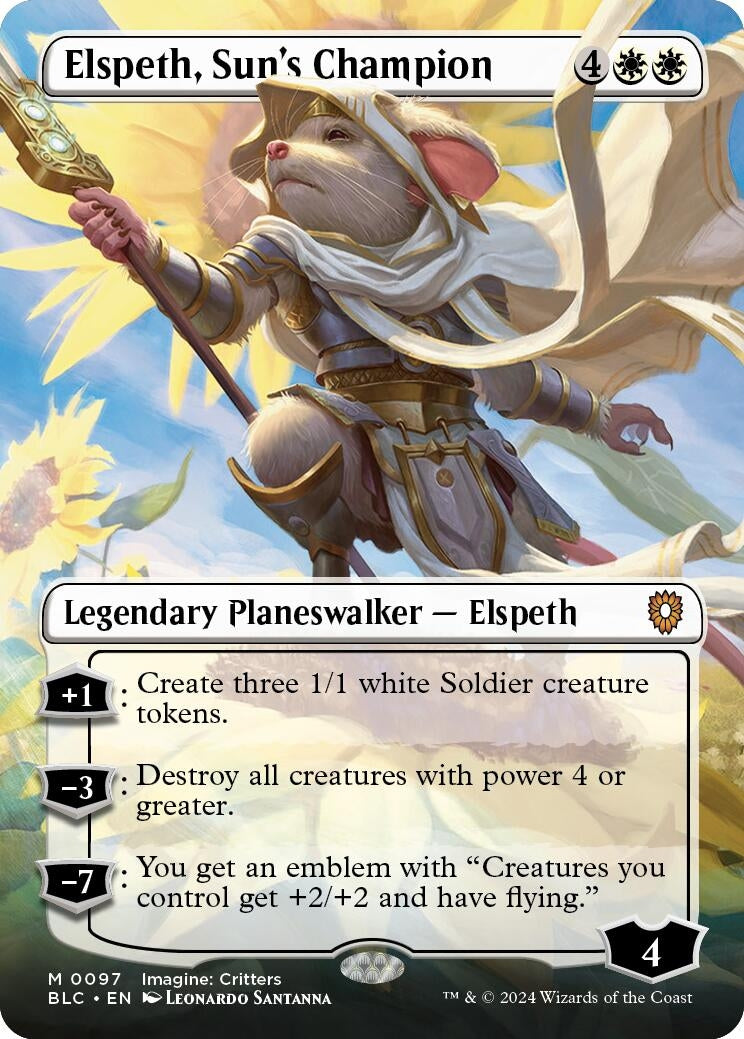 Image for Elspeth, Sun's Champion (Borderless) (97) [Bloomburrow] - Magic: The Gathering