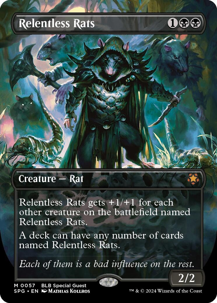 Image for Relentless Rats (Borderless) (57) [Special Guests] - Magic: The Gathering