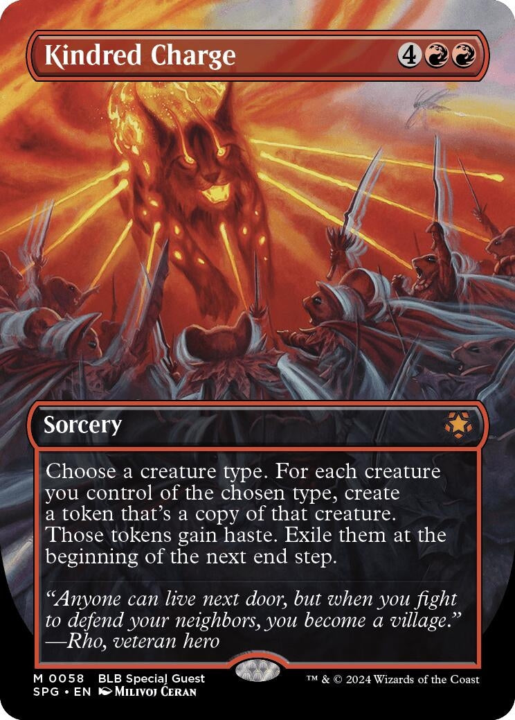 Image for Kindred Charge (Borderless) (58) [Special Guests] - Magic: The Gathering