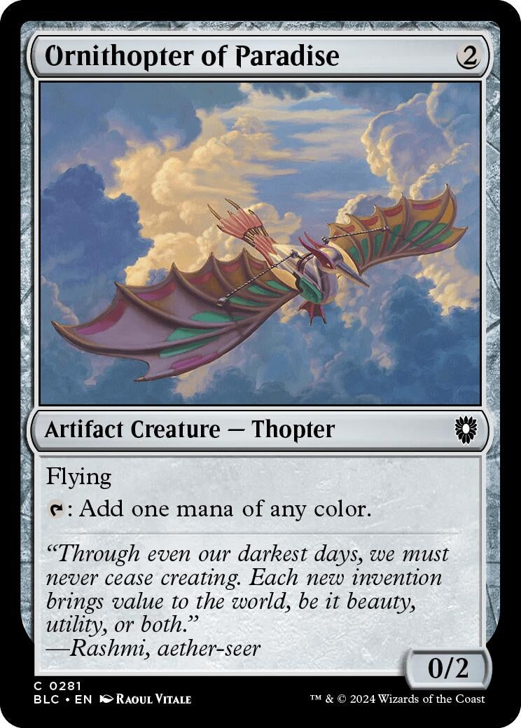 Image for Ornithopter of Paradise (281) [Bloomburrow] - Magic: The Gathering