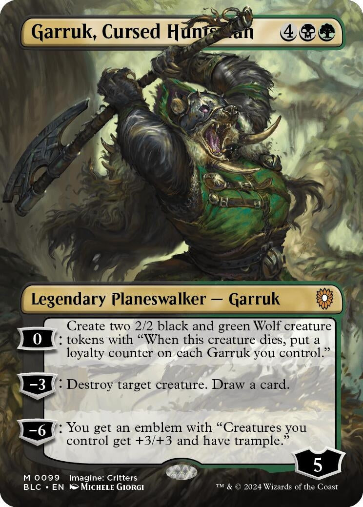 Image for Garruk, Cursed Huntsman (Borderless) (99) [Bloomburrow] - Magic: The Gathering