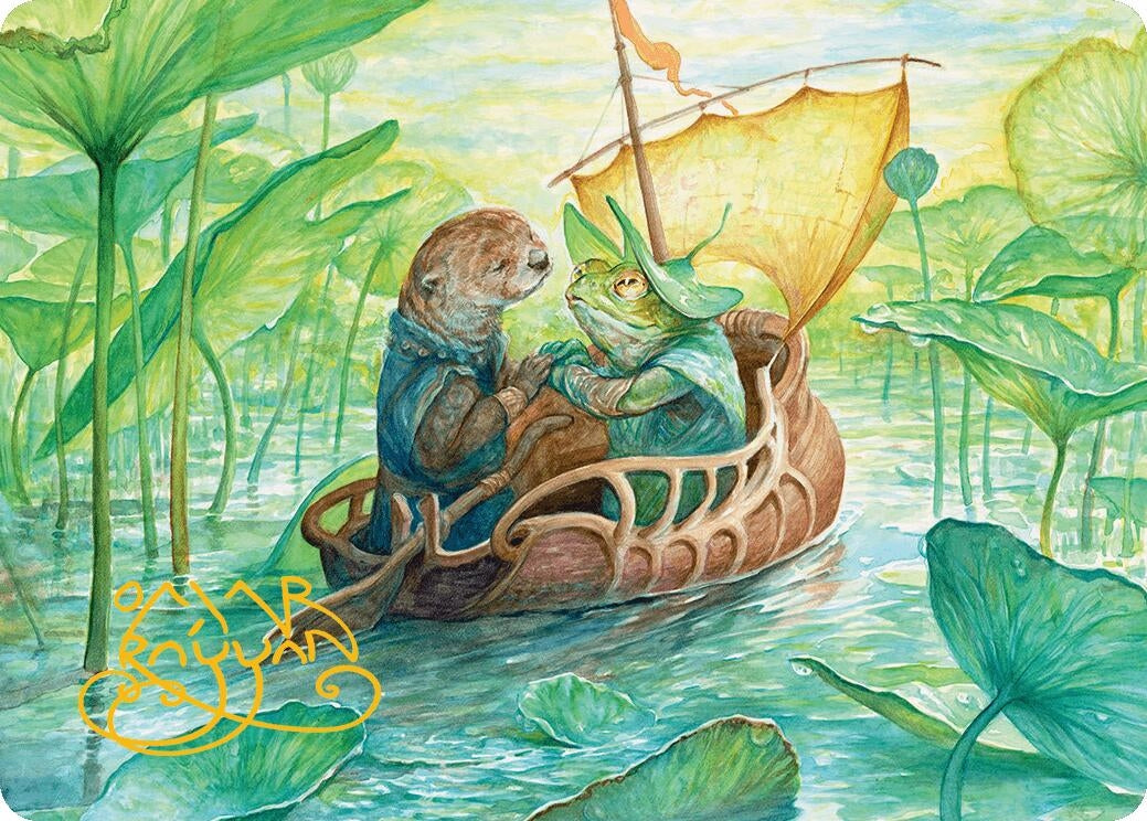 Image for Run Away Together Art Card (Gold-Stamped Signature) (11) [Bloomburrow] - Magic: The Gathering