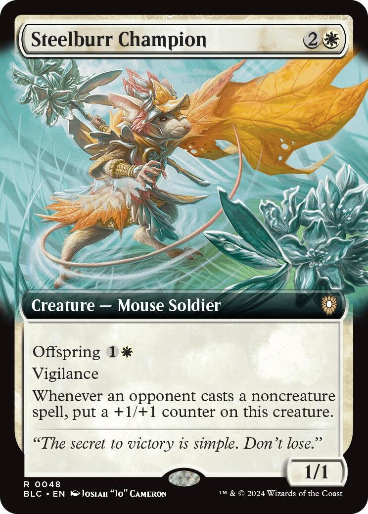 Image for Steelburr Champion (Extended Art) (48) [Bloomburrow] - Magic: The Gathering