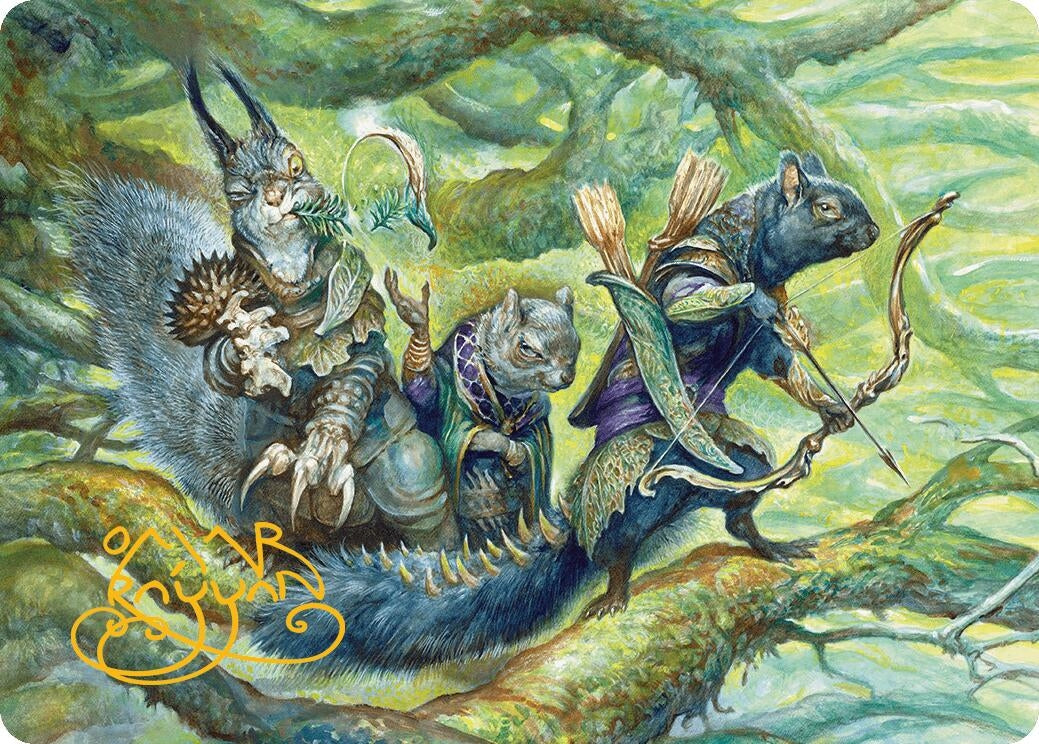 Image for The Odd Acorn Gang Art Card (Gold-Stamped Signature) (32) [Bloomburrow] - Magic: The Gathering