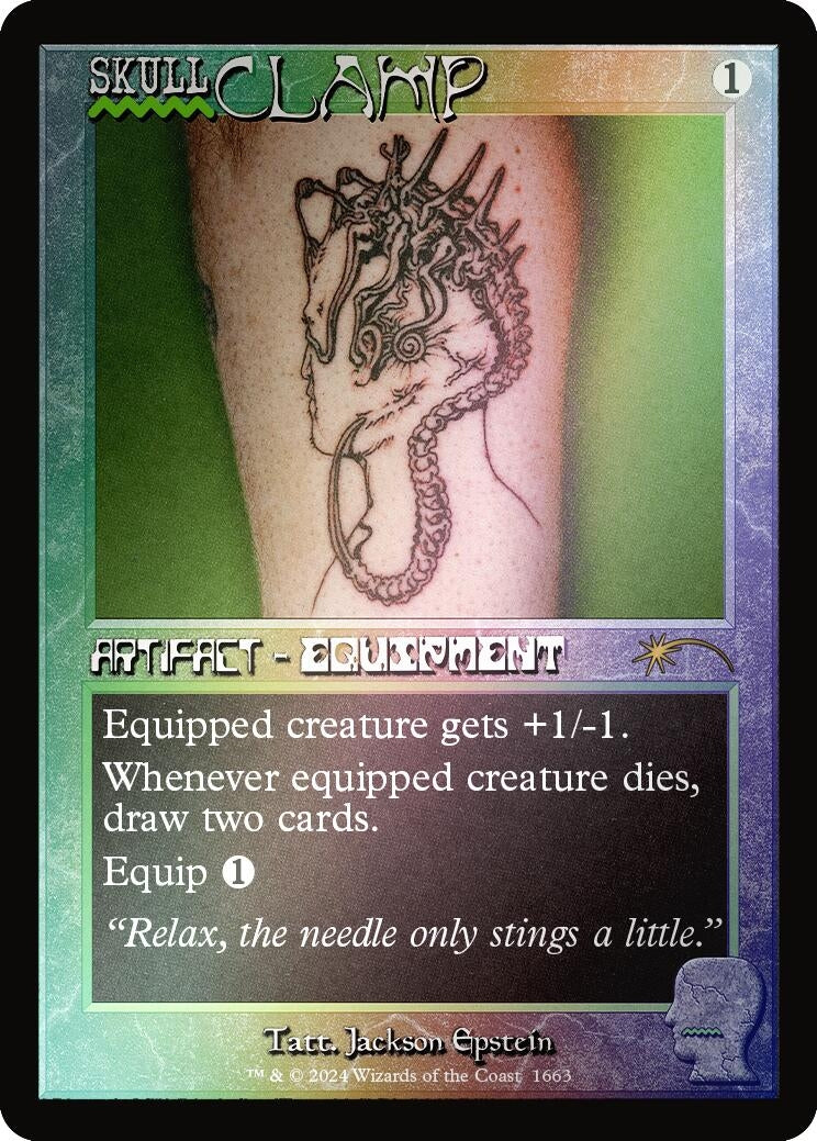 Image for Skullclamp (Rainbow Foil) (1663) [Secret Lair Drop Series] - Magic: The Gathering