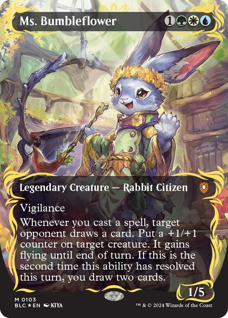 Image for Ms. Bumbleflower (Borderless) (Raised Foil) (103) [Bloomburrow] - Magic: The Gathering